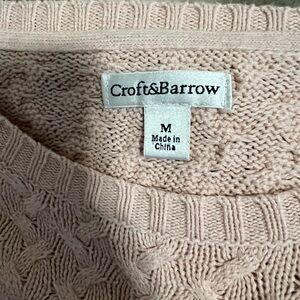 Croft & Barrow Women's Light Pink Cable Knit Sweater